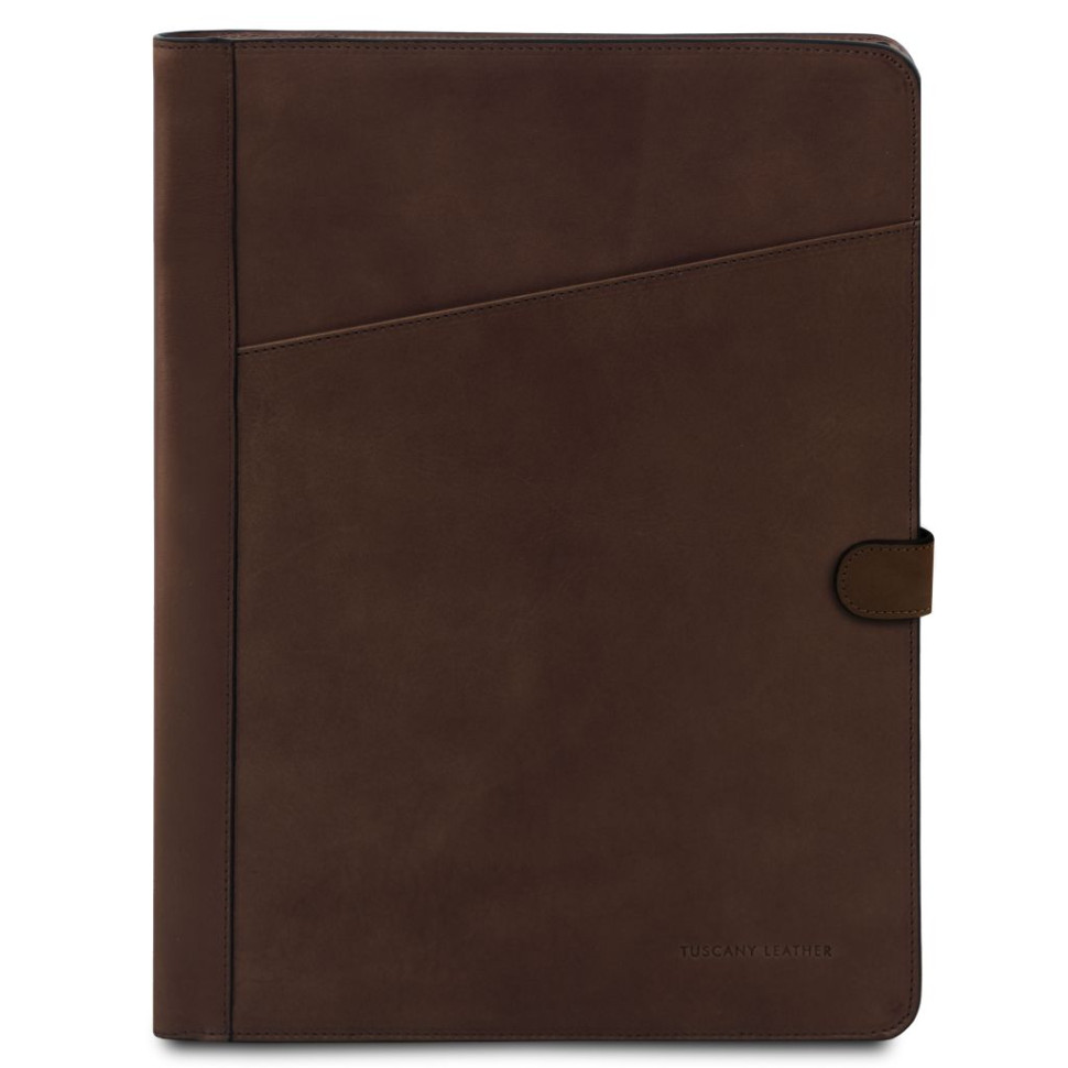 Adriano Leather document case with button closure