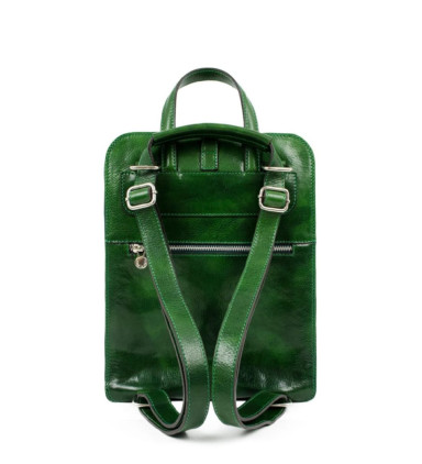 Womens Convertible Leather Backpack Shoulder Bag - Clarissa - Green Time Resistance 5203501