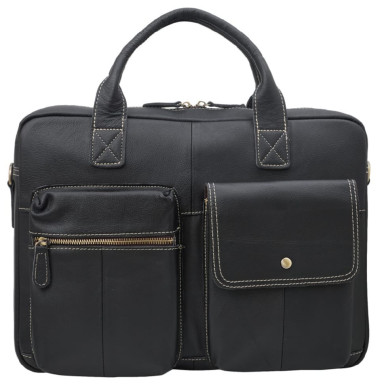 Портфель мягкий кожаный BUFFALO BAGS M7212A черный