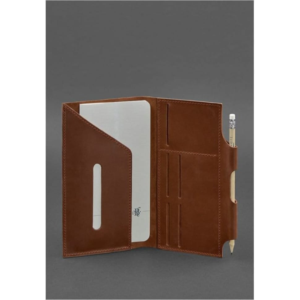 Leather female travel case 3.0 light brown with mandala