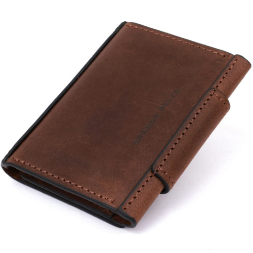 Яскравий шкіряний картхолдер GRANDE PELLE 11497 Червоний