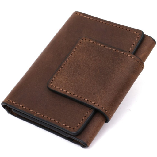 Яскравий шкіряний картхолдер GRANDE PELLE 11497 Червоний