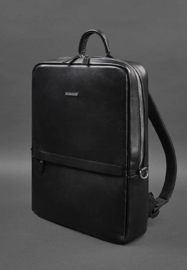 Men's leather backpack FOSTER BN-BAG-39-g black from BlankNote