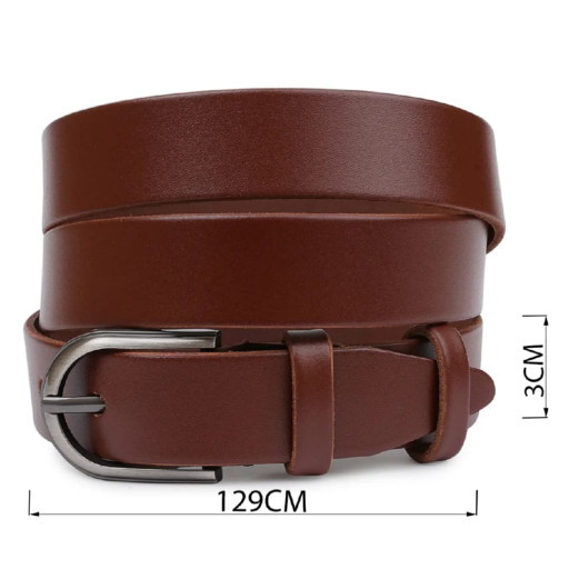Добротний шкіряний ремінь Vintage 20793 Коричневий