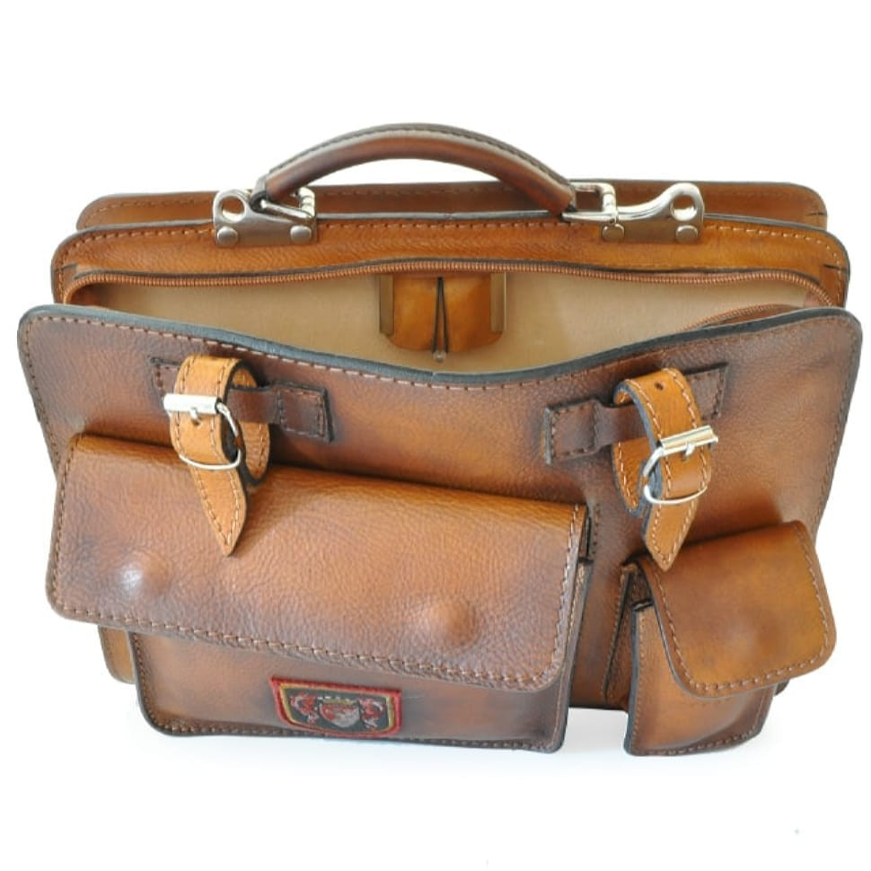 Pratesi BCL466/34 - Business Bag Milano Medium в шкіряній шкірі Bruce Cherry