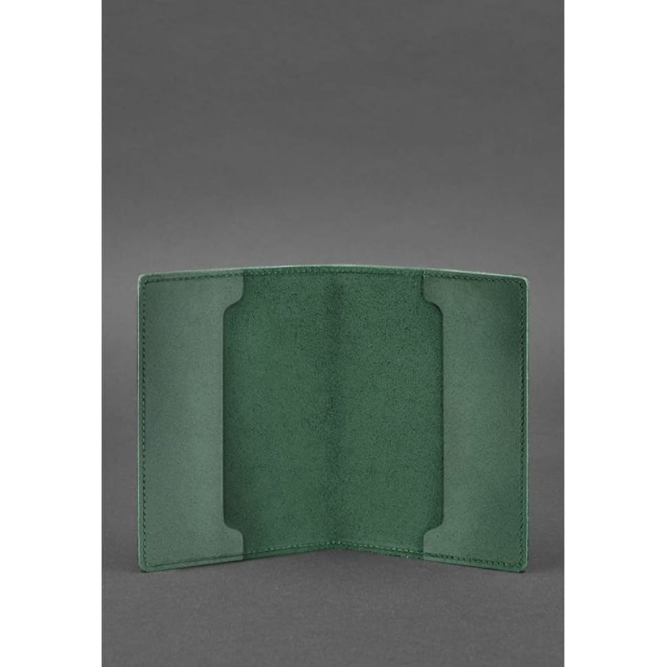 Кожаная обложка для военного билета офицера запаса 8.0 зеленая Crazy Horse