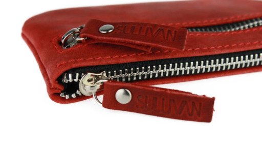 Ключниця шкіряна сумочка для ключів SULLIVAN k4 (5.5) червона