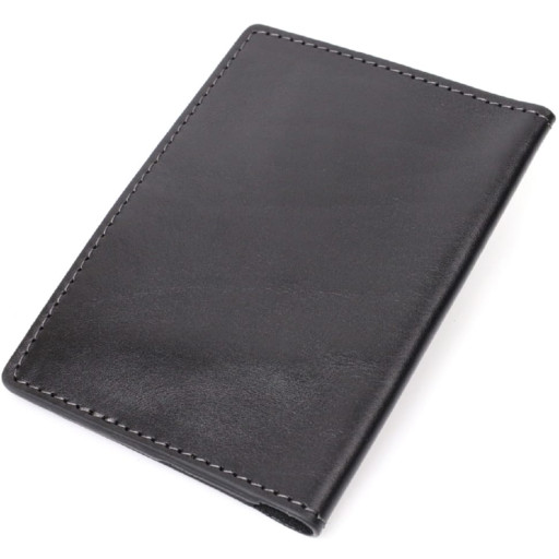 Сучасна шкіряна обкладинка на паспорт з утримувачем для Apple AirTag GRANDE PELLE 11622 Чорний