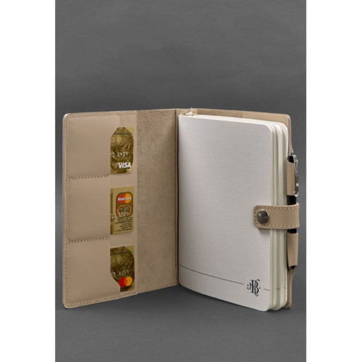 Шкіряний блокнот (Софт-бук) 4.0 світло-бежевий