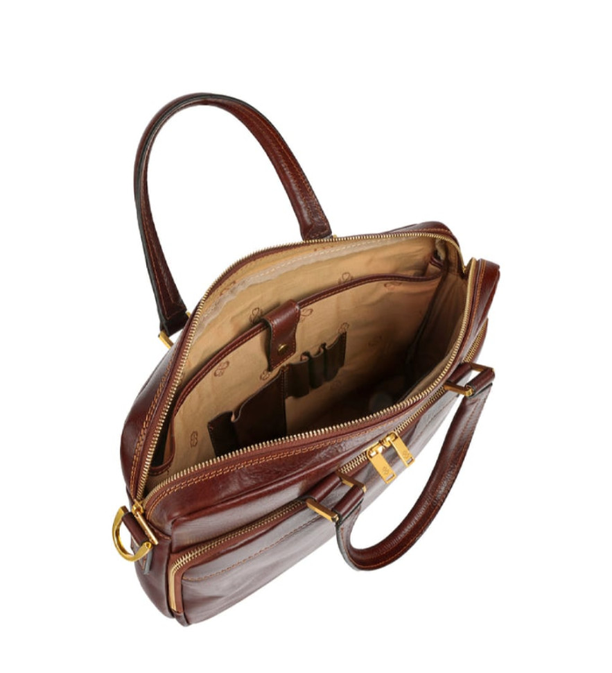 Женская кожаная сумка-портфель для ноутбука - Orlando - Коричневый цвет - Time Resistance 5196701W