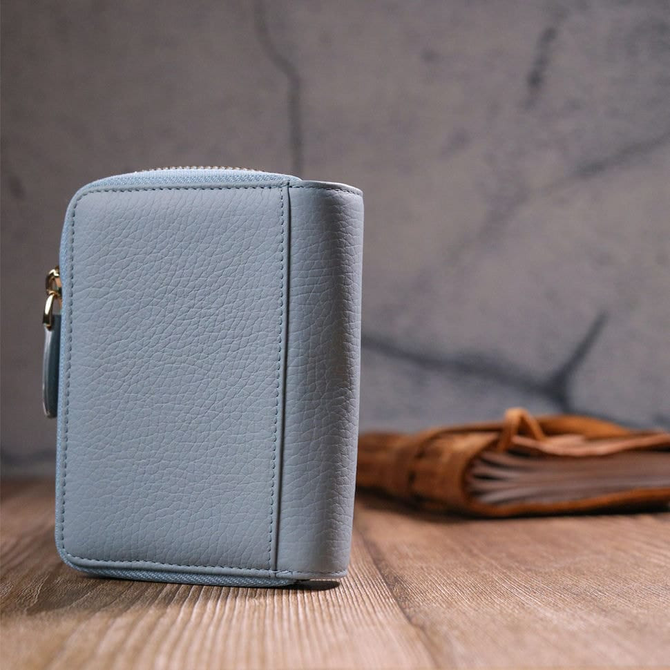 Компактний жіночий шкіряний гаманець Guxilai 19421 Синій