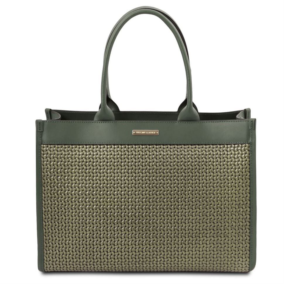 TL Bag Шкіряна сумка-шоппер з плетеним тісненням Tuscany TL141724