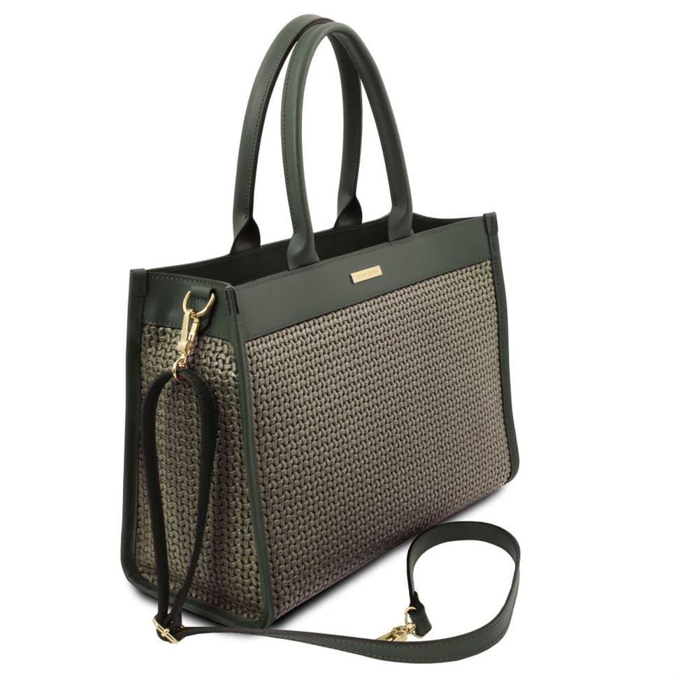 TL Bag Шкіряна сумка-шоппер з плетеним тісненням Tuscany TL141724
