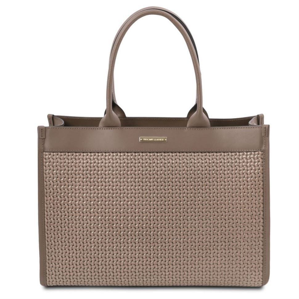 TL Bag Шкіряна сумка-шоппер з плетеним тісненням Tuscany TL141724