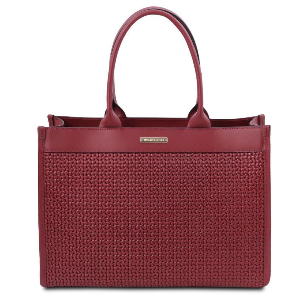 TL Bag Шкіряна сумка-шоппер з плетеним тісненням Tuscany TL141724