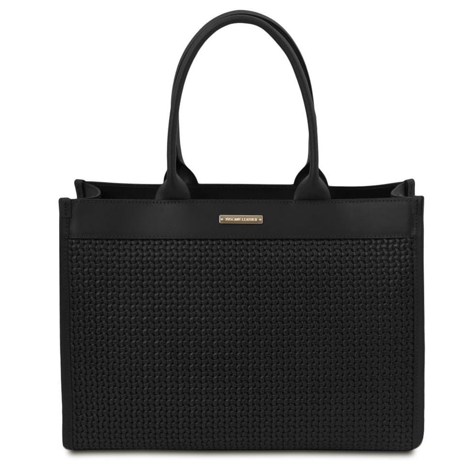 TL Bag Шкіряна сумка-шоппер з плетеним тісненням Tuscany TL141724