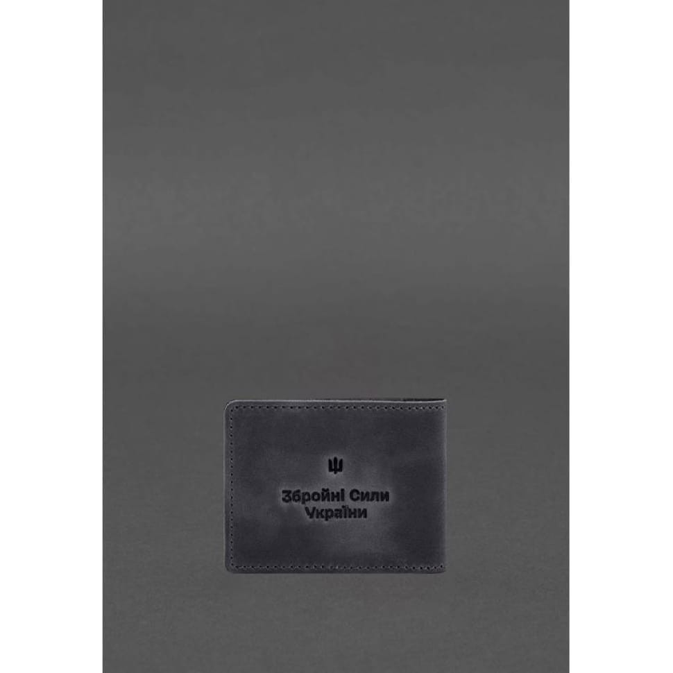 Шкіряна обкладинка для посвідчення учасника бойових дій (УБД) 2.2 синій Crazy Horse