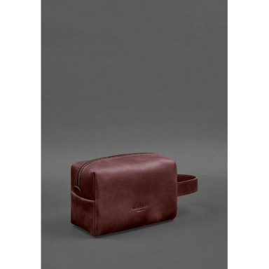 Leather cosmetic bag 5.0 Burgundy Crazy Horse