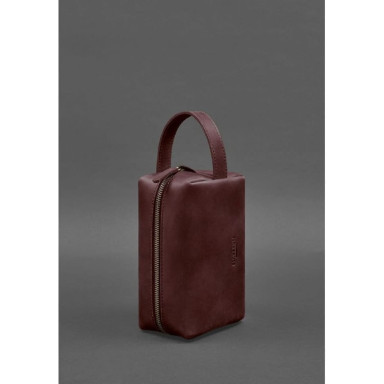 Leather cosmetic bag 5.0 Burgundy Crazy Horse