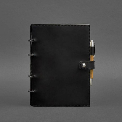 Шкіряний блокнот із датованим блоком (Софт-бук) 9.1 чорний Crazy Horse