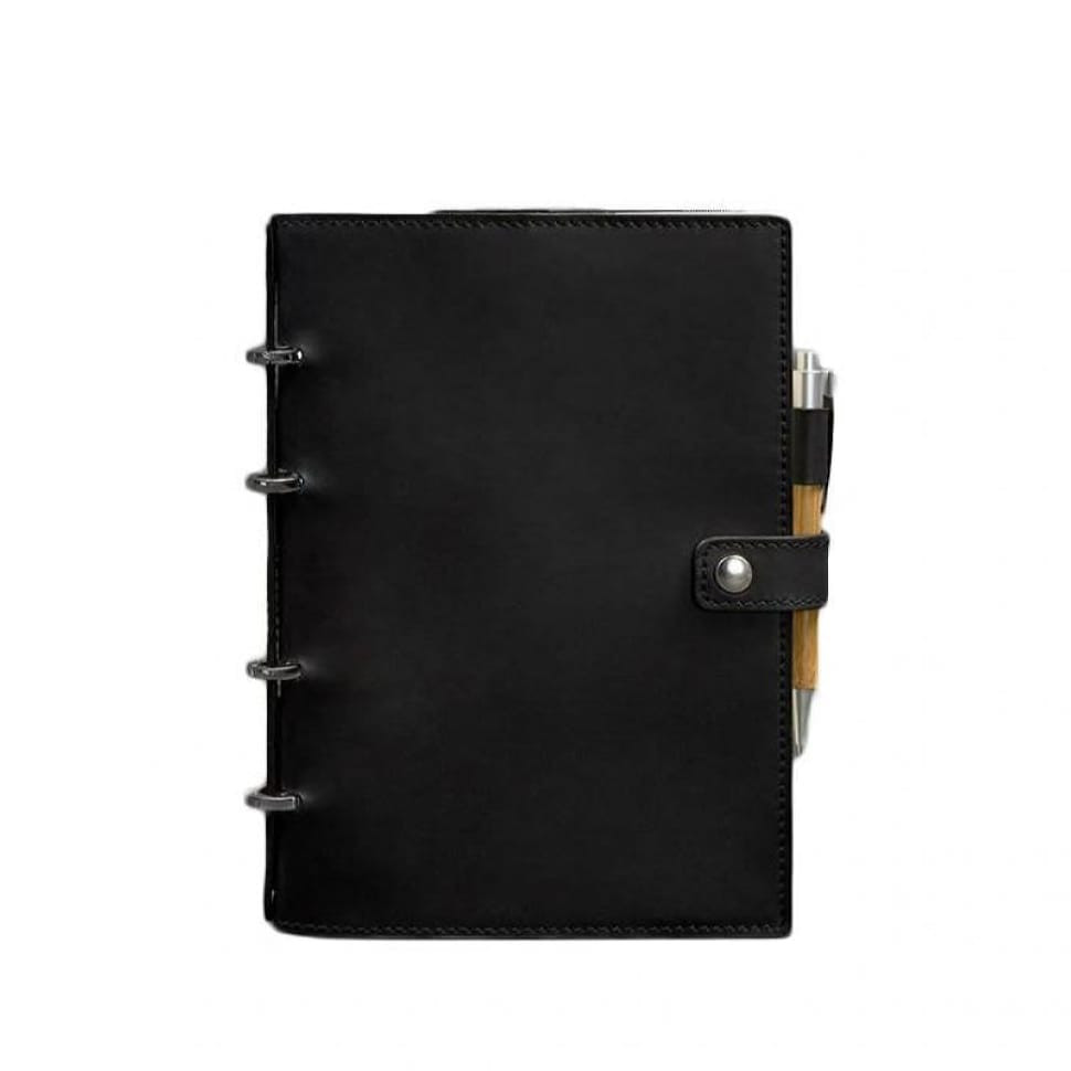 Шкіряний блокнот із датованим блоком (Софт-бук) 9.1 чорний Crazy Horse