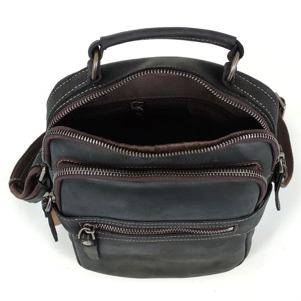 Чоловічий чорний месенджер із ручкою для перенесення Tiding Bag JMD4-V-3088A.