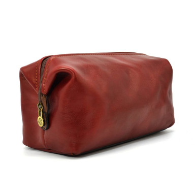 Large travel bag, cosmetic leather, red color, Firenze HB0910rr