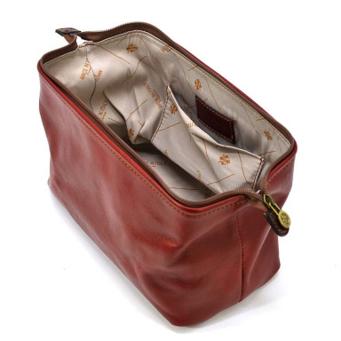Large travel bag, cosmetic leather, red color, Firenze HB0910rr