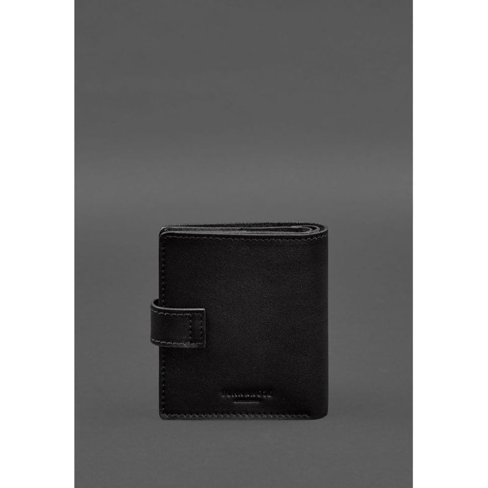 Leather wallet cover for a reserve officer's military ID (wide document) Black