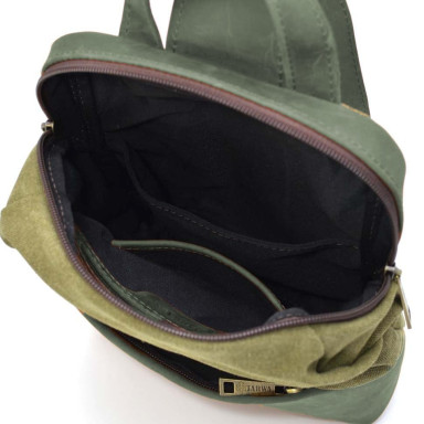 Shoulder sling, chest bag made of leather and canvas TARWA REh-1905-3md