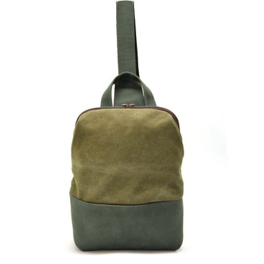 Shoulder sling, chest bag made of leather and canvas TARWA REh-1905-3md