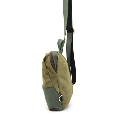 Shoulder sling, chest bag made of leather and canvas TARWA REh-1905-3md