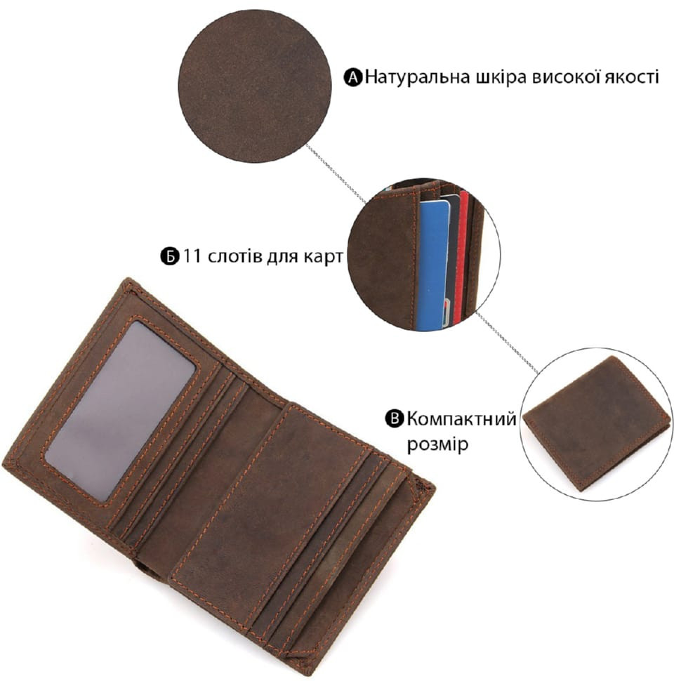 Men's Wallet Vintage 14429 Vintage Style Brown