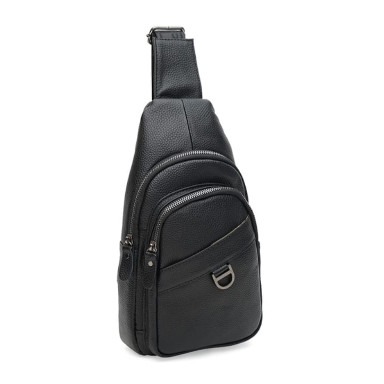 Men's leather backpack Keizer K14039bl-black