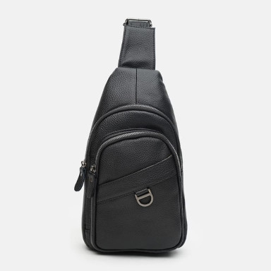 Men's leather backpack Keizer K14039bl-black