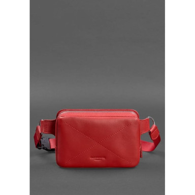 Шкіряна жіноча поясна сумка Dropbag Mini червона