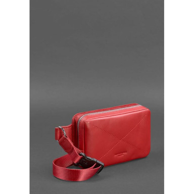 Шкіряна жіноча поясна сумка Dropbag Mini червона