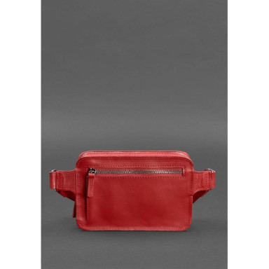 Шкіряна жіноча поясна сумка Dropbag Mini червона