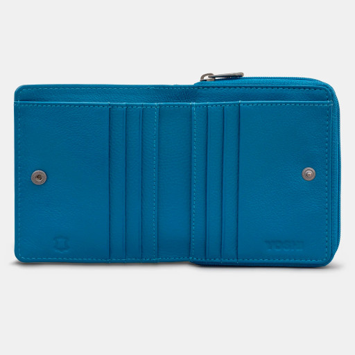 Жіночий шкіряний гаманець Yoshi Y1261 Peacock Plume (Petrol Blue)