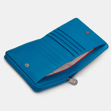 Жіночий шкіряний гаманець Yoshi Y1261 Peacock Plume (Petrol Blue)