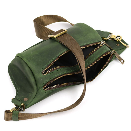 Напоясна сумка бананка в розмірі TARWA RE-3105-2lx зелена 2 відділення