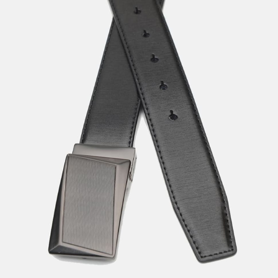 Двосторонній шкіряний ремінь Borsa Leather C135-222448-2 Чорно-коричневий