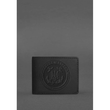 Leather cover for the certificate of the Marine Guard black Crazy Horse