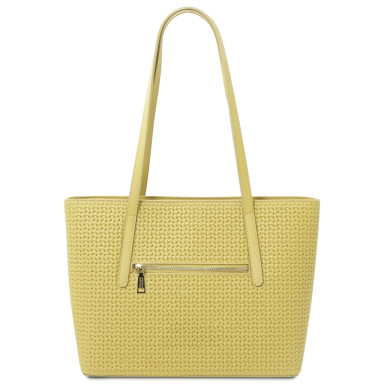 Dedalo Woven printed leather shopping bag