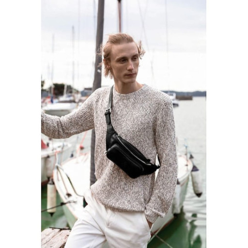 Сумка напоясна шкіряна - Independent People - чорна Time Resistance 5225001