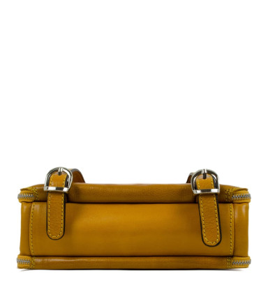 Womens Convertible Leather Backpack Shoulder Bag - Clarissa - Yellow Time Resistance 5203801