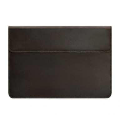 Magnetic Leather Notebook Case Unisex Dark Brown Crazy Horse