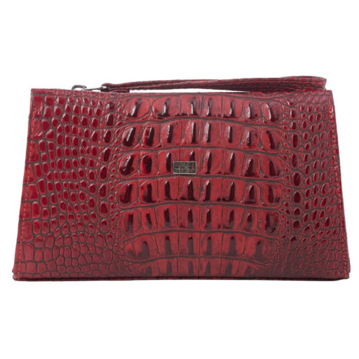 Косметичка шкіряна Desisan 2-856 темно-червоний пітон