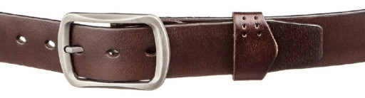 Чоловічий шкіряний ремінь із закругленою класичною пряжкою Vintage 20230 Коричневий