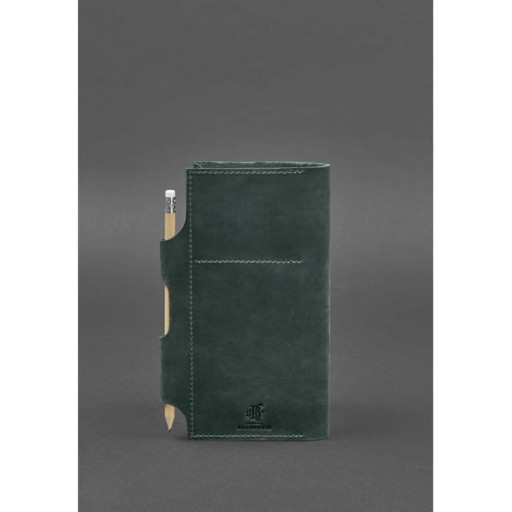 Шкіряний жіночий тревел-кейс 3.0 зелений з мандалою